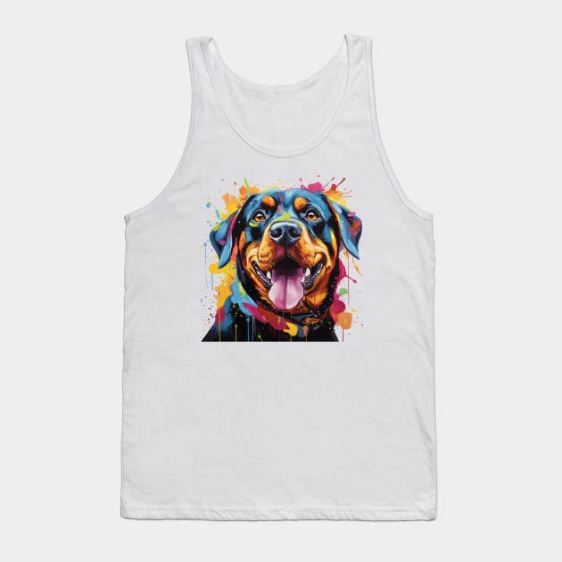 Rottweiller Dog Art Tank Top by CunninghamWatercolors